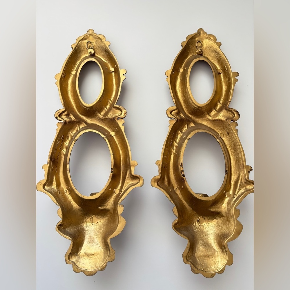 VTG Gold Universal Statuary Corp Wall Sconces Candle Holder Made in USA 1971 - Picture 5 of 13